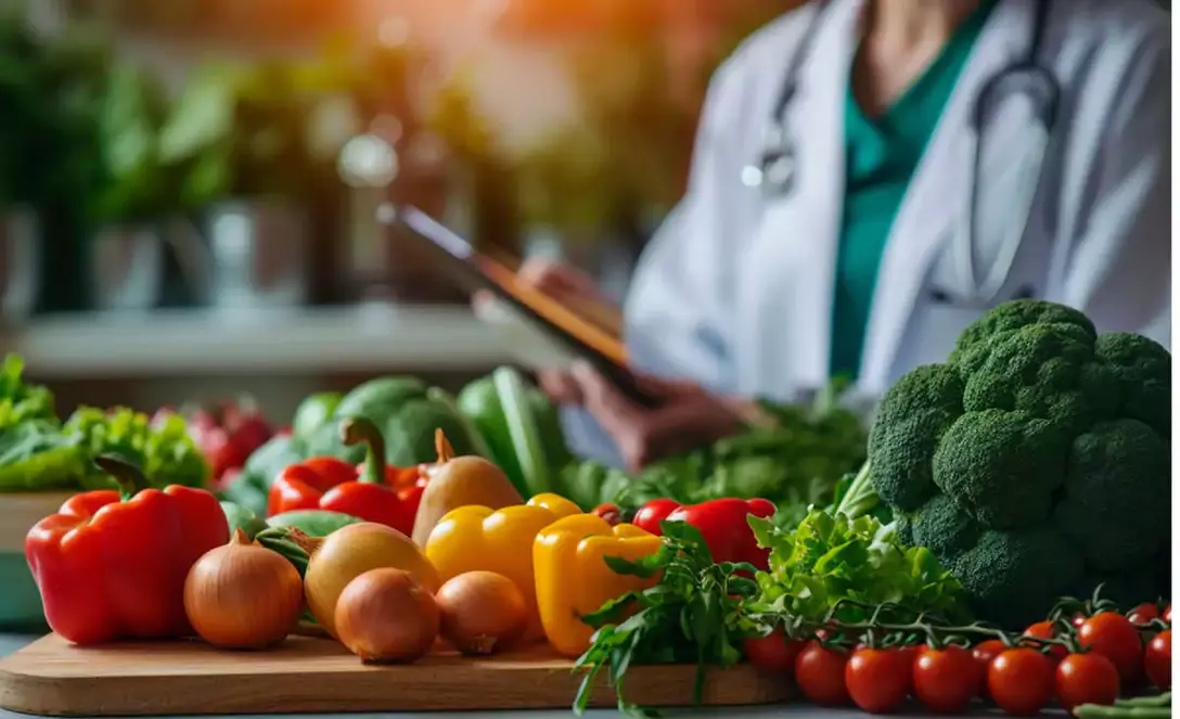 Consulenza nutrizionale con medico e paziente